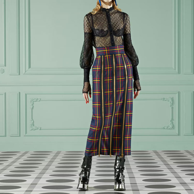 GUCCI Женская повседневная длинная юбка, цвет Blue — фото 2
