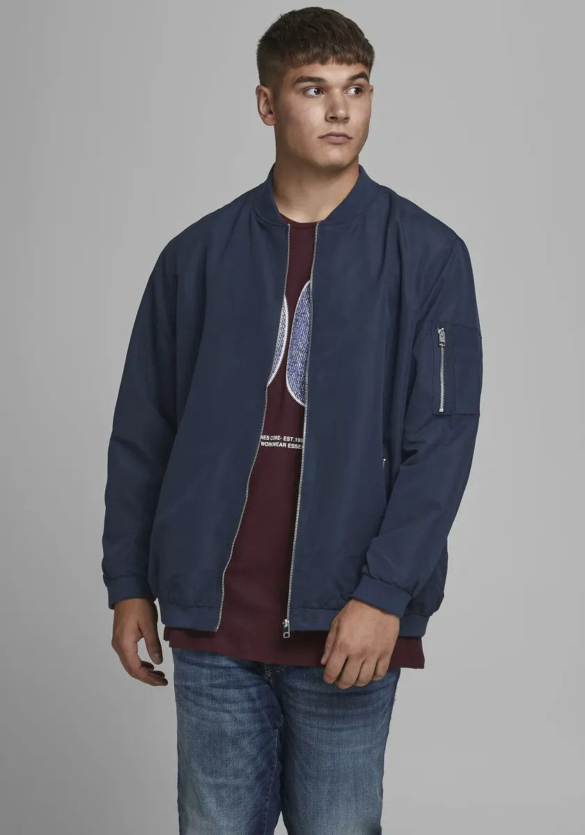 

Бомбер Jack & Jones PlusSize "RUSH BOMBER", до размера 6XL, цвет морской волны