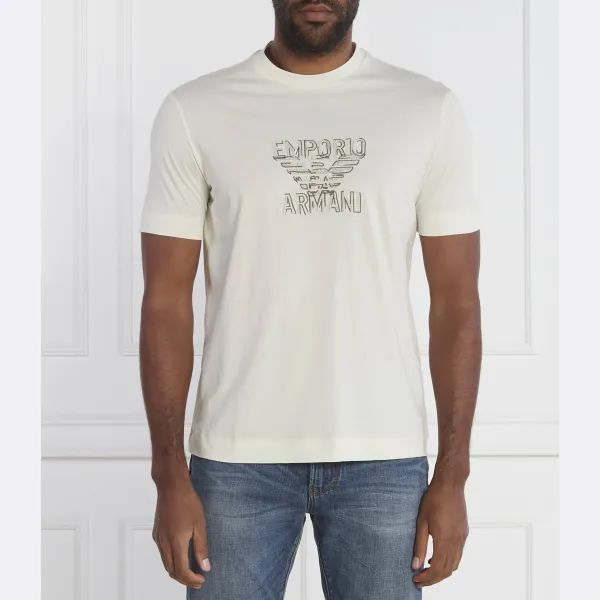 

Футболка стандартного кроя Emporio Armani, экрю