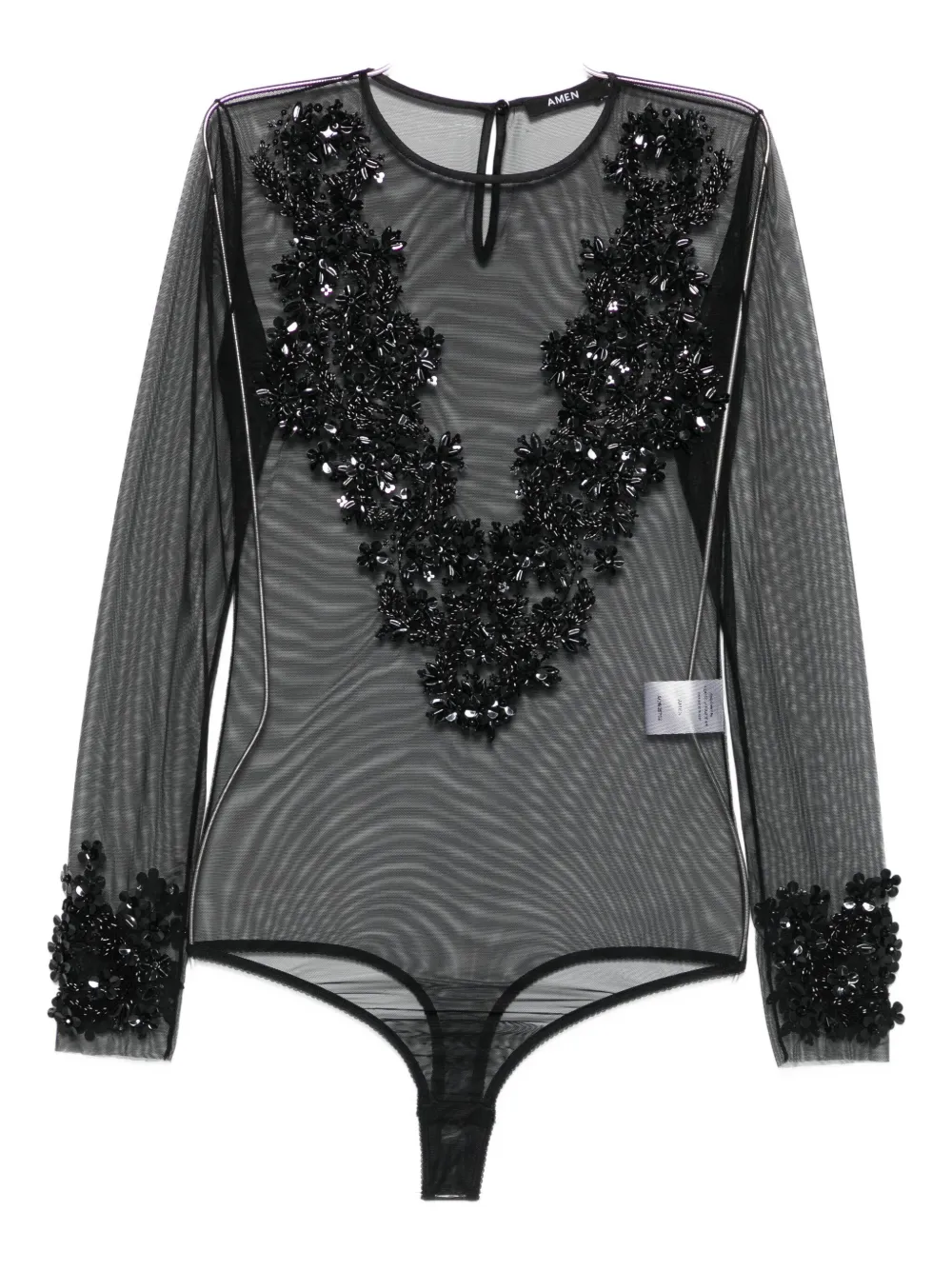 

Топ с цветочным узором Amen, черный