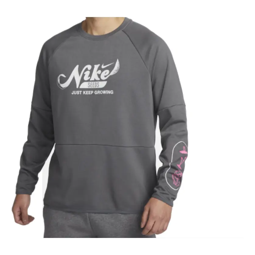

Спортивный топ Nike Dri-Fit Fleece Fitness Crew Neck Top 'Iron Grey' FN3290-068, серый