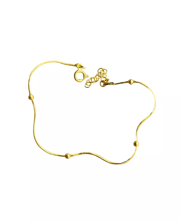 

Итальянский браслет-спутник из стерлингового серебра с цепочкой из бусин Spero London, gold