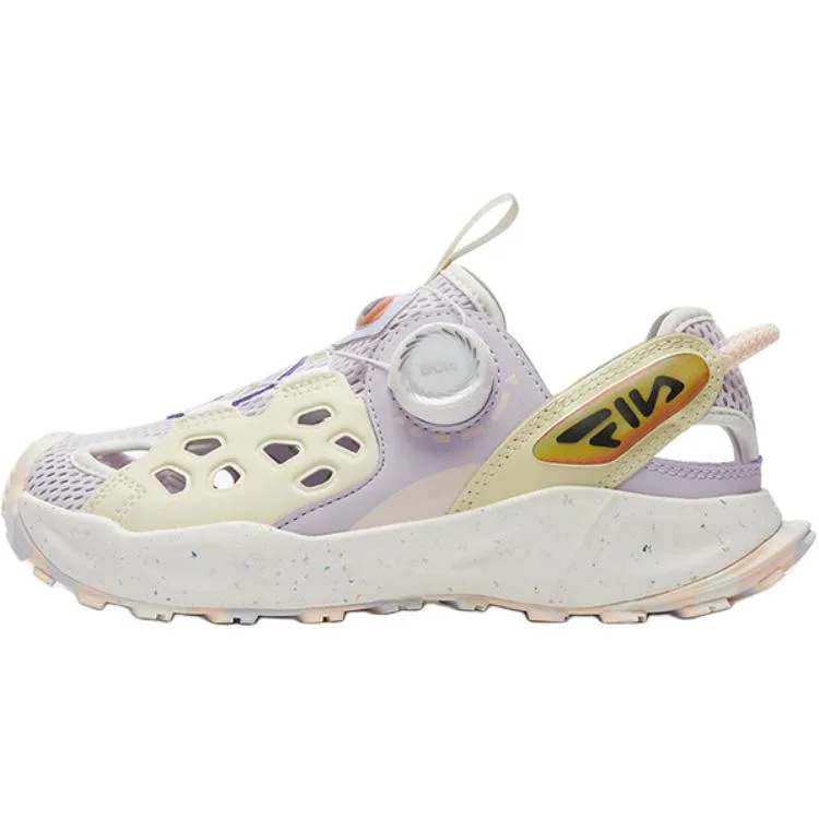 FILA KIDS GLOWFLY нескользящие износостойкие низкие детские сандалии фиолетовые желтые для подростков