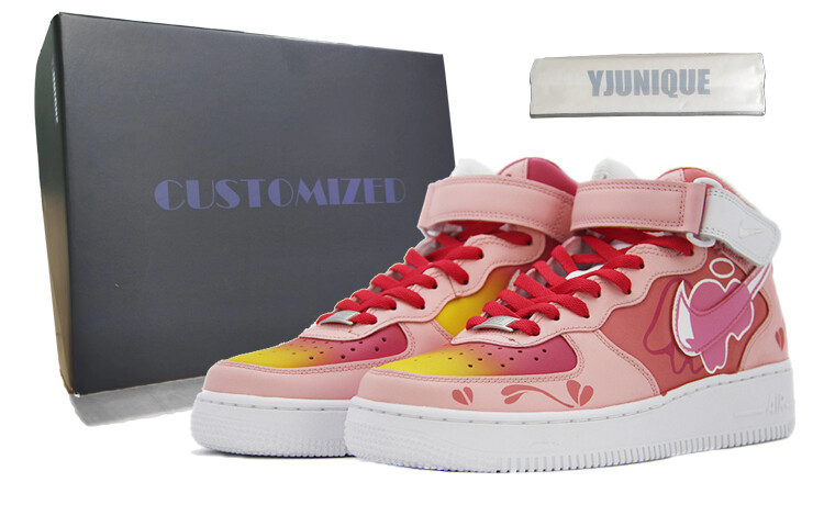 

Кроссовки Nike Air Force 1 Skateboarding Shoes Women's Mid-top Pink/Red, цвет Peach
