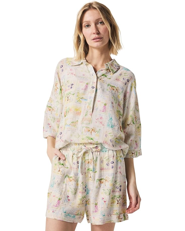 

Топ Splendid Coastal Postcard Top, цвет Stamp Print