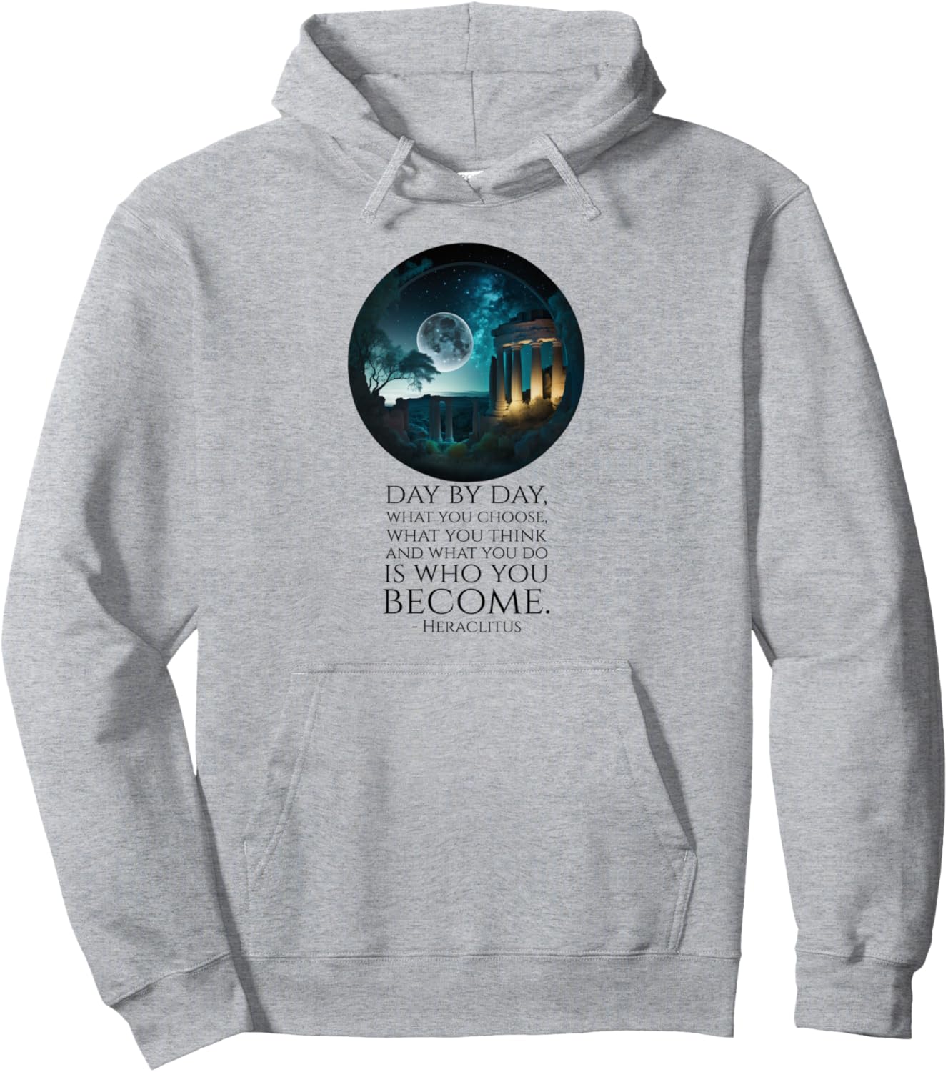 

Мотивационные цитаты древнегреческого философа Гераклита (толстовка) Inspirational Ancient Greek Philosophy Quotes, серый