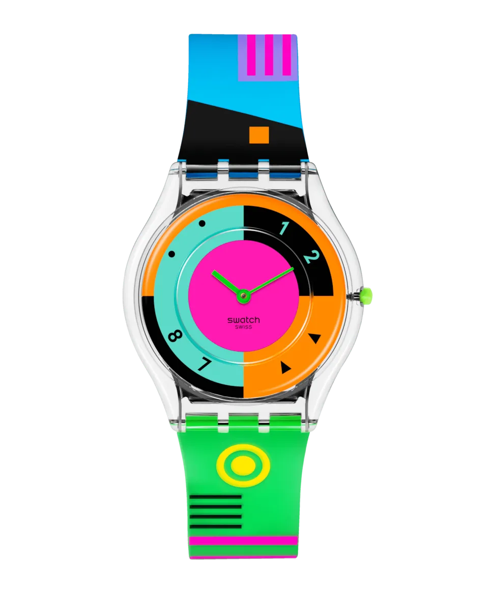 

Часы Swatch Neon Hot Racer черного цвета из биоматериала, черный