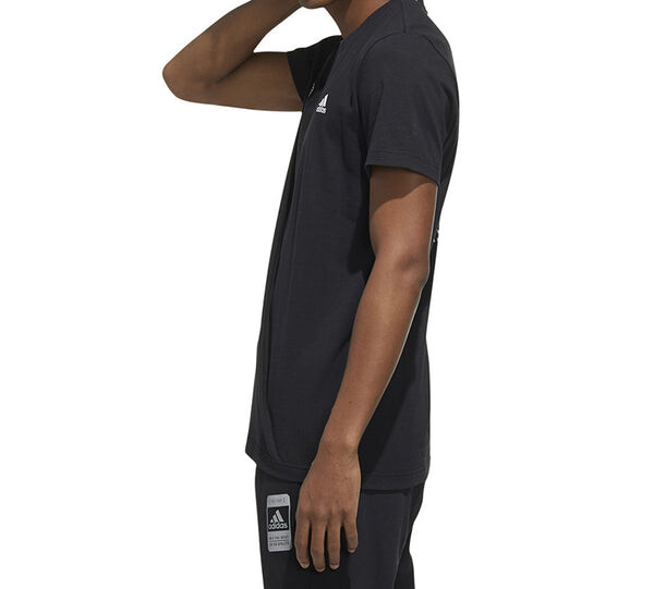 Футболка alphabet logo printing short sleeve black Adidas, черный — фото 4