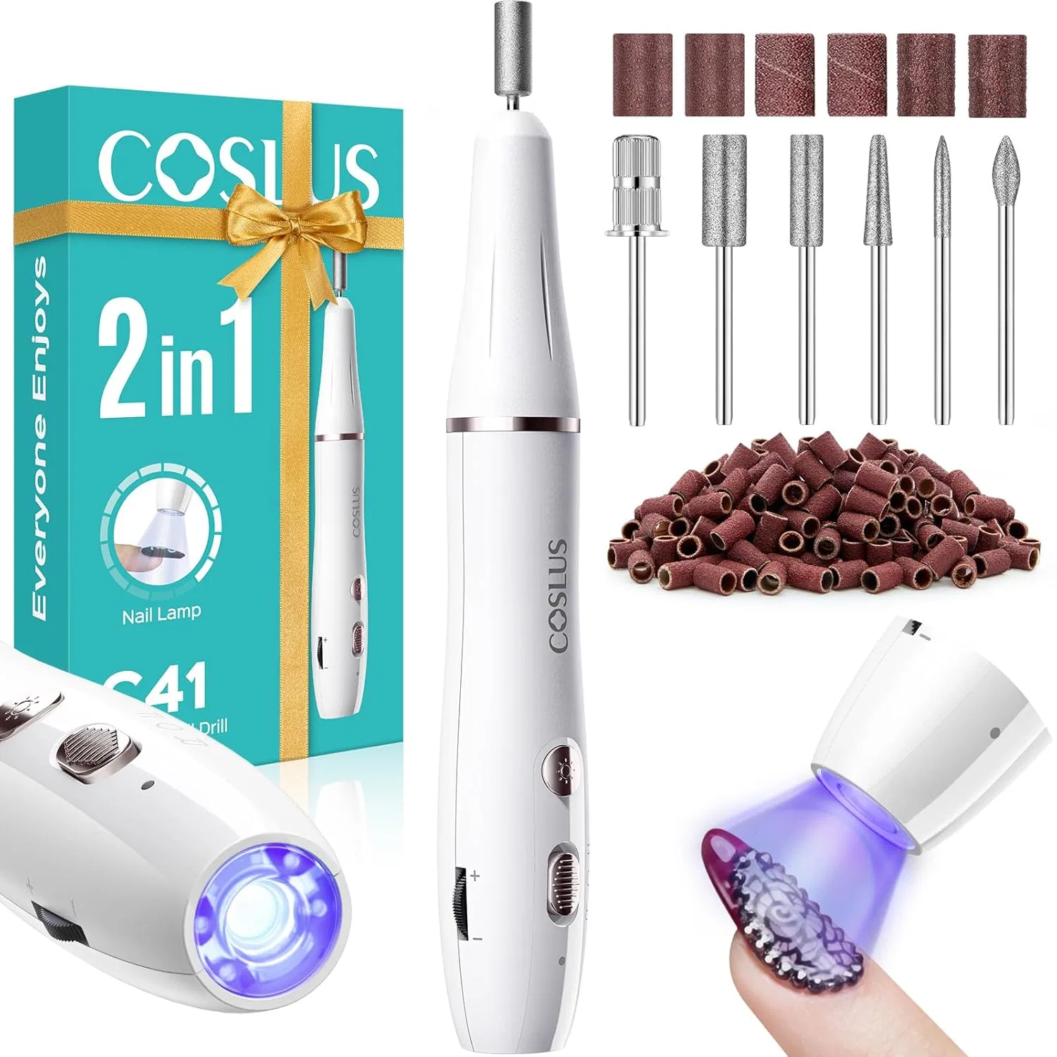 Беспроводной аппарат для маникюра COSLUS с подсветкой Coslus, White