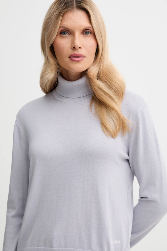 Свитер из смесовой шерсти Calvin Klein, фиолетовый — фото 4