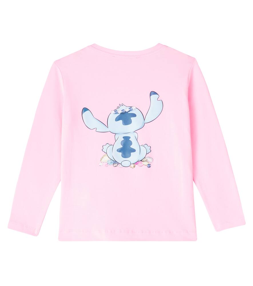 Топ из хлопкового джерси Disney Stitch Monnalisa, Rosa Fairytale — фото 4