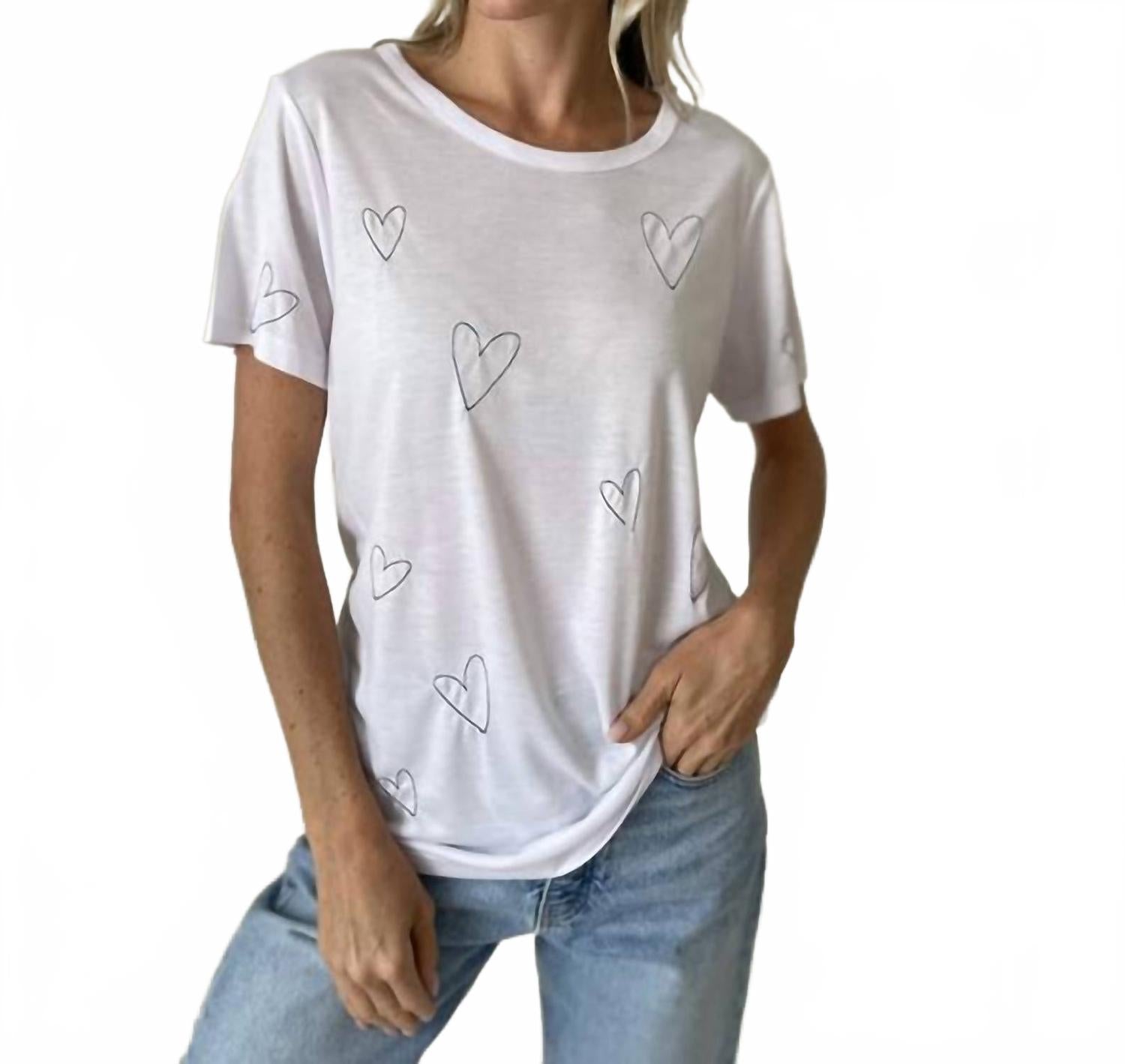 

Футболка Millie с графичным сердцем в белом цвете SIX/FIFTY