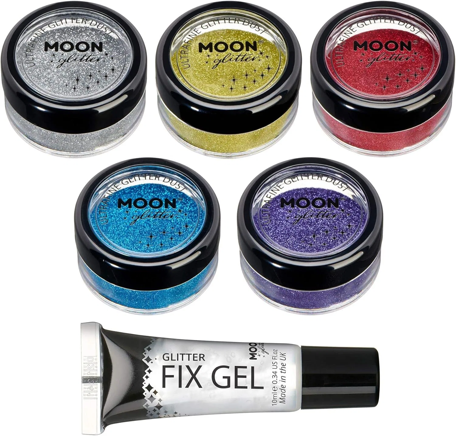 Блеск для тела косметический Moon Glitter, набор 5 шт., 1.6 унции