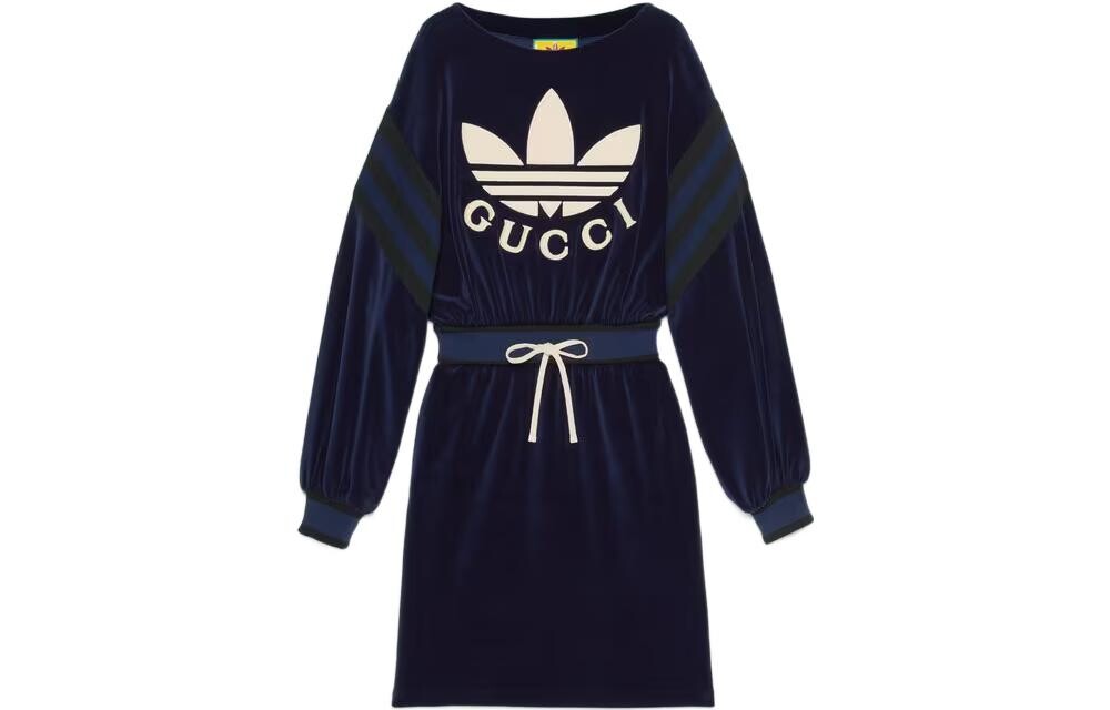 

Платье женское Adidas x Gucci с длинными рукавами, темно-синий