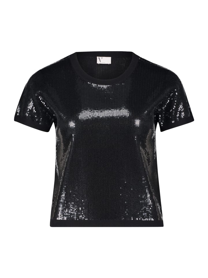 

Базовый черный вязаный свитер с круглым вырезом Vera Mont