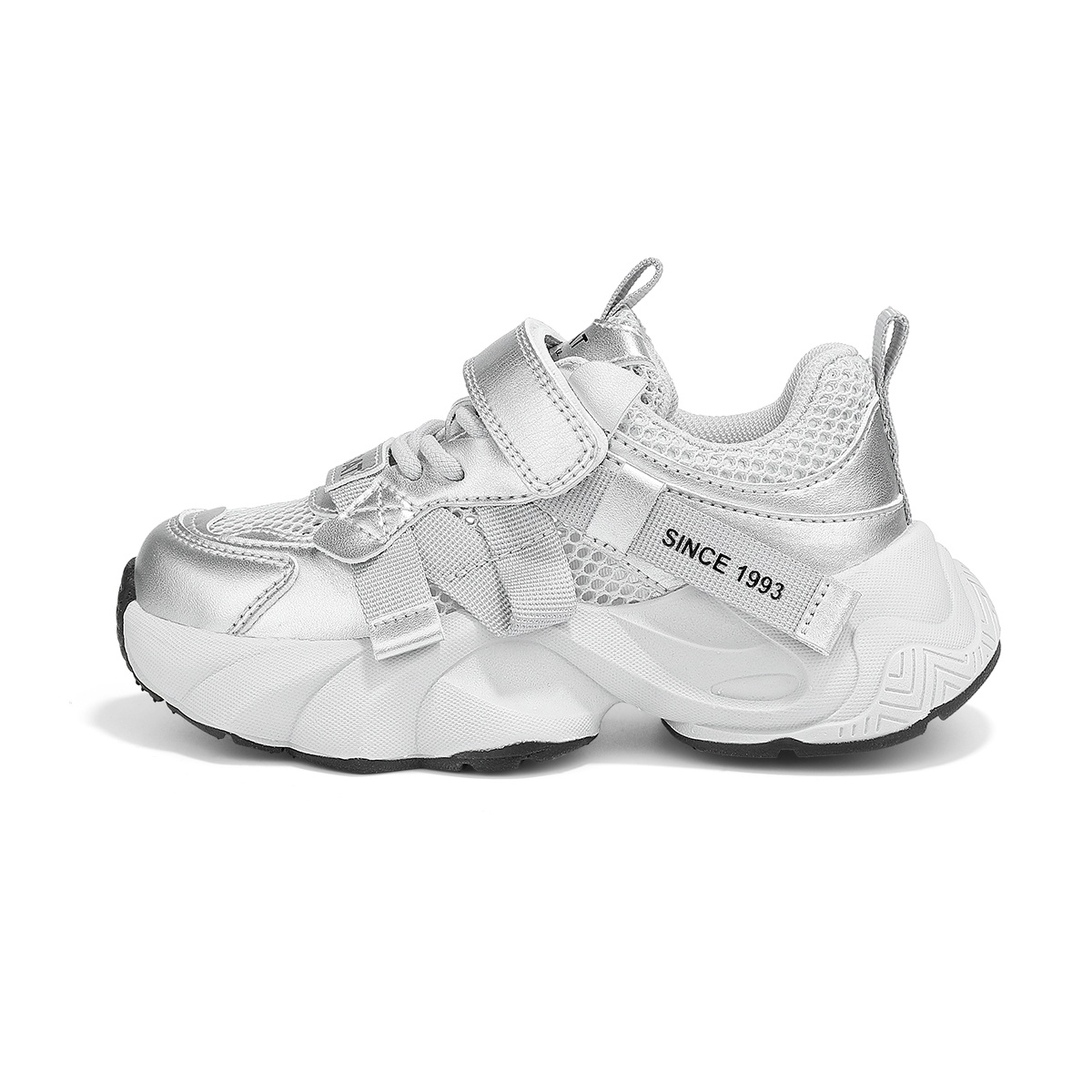 

Детские повседневные кроссовки с антиударной амортизацией, устойчивые к истиранию и дышащие Kids' ST&SAT KIDS, серебряный