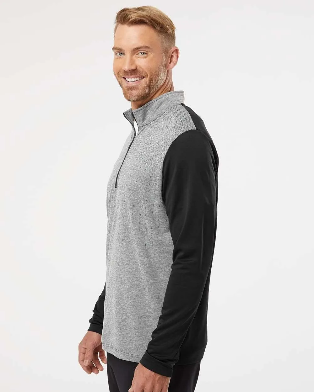Adidas Heather Block Print Quarter-Zip Pullover с индивидуальной вышивкой — фото 3