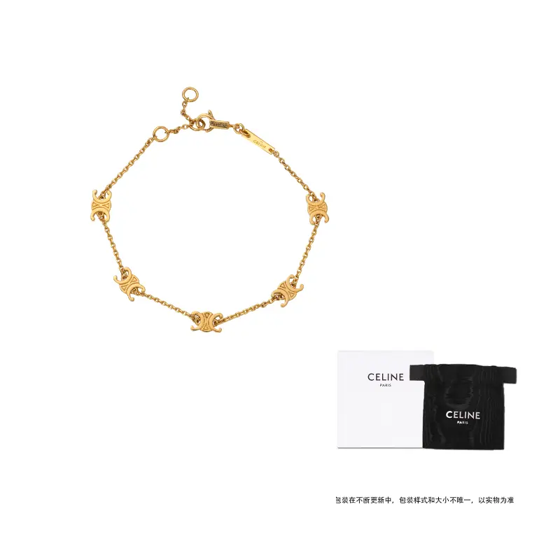 Triomphe Mini Triomphe браслет из латуни с золотым покрытием CELINE, золотой