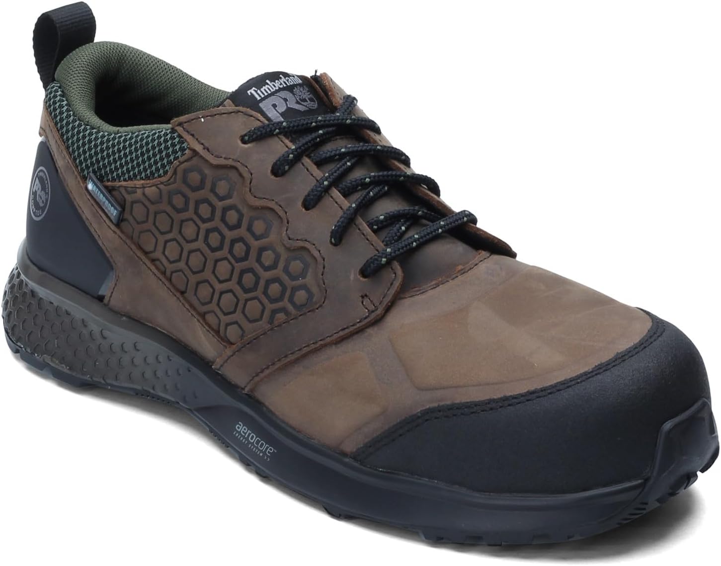 Timberland PRO мужские рабочие ботинки Reaxion с композитным защитным носком, водонепроницаемые, Brown/Green V1