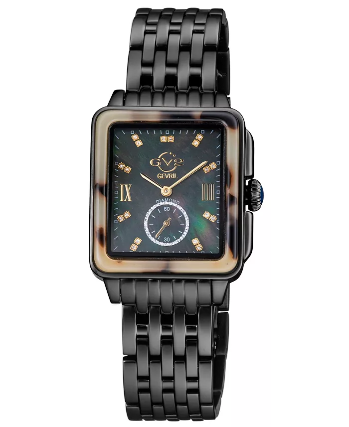 

Женские часы Bari Tortoise со швейцарским кварцевым механизмом, черные, из нержавеющей стали, размер 30 мм x 34 мм GV2 by Gevril