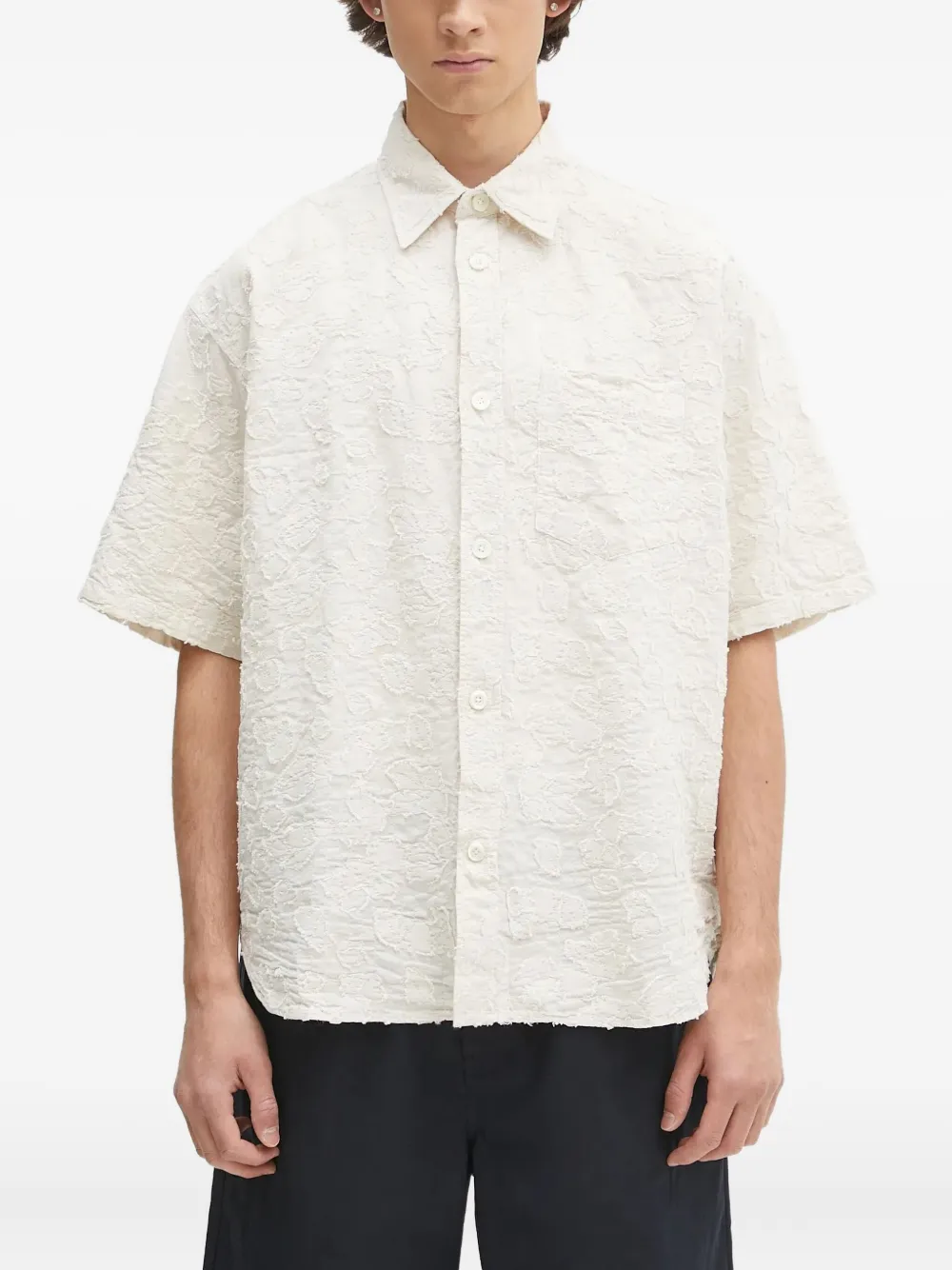 

Фактурная рубашка с короткими рукавами Norse Projects, нейтральный