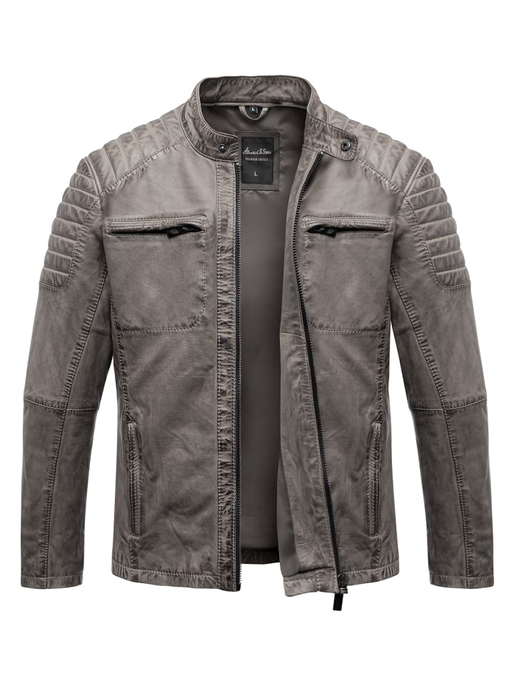 

Кожаная куртка RALSTON серого цвета Amaci&Sons
