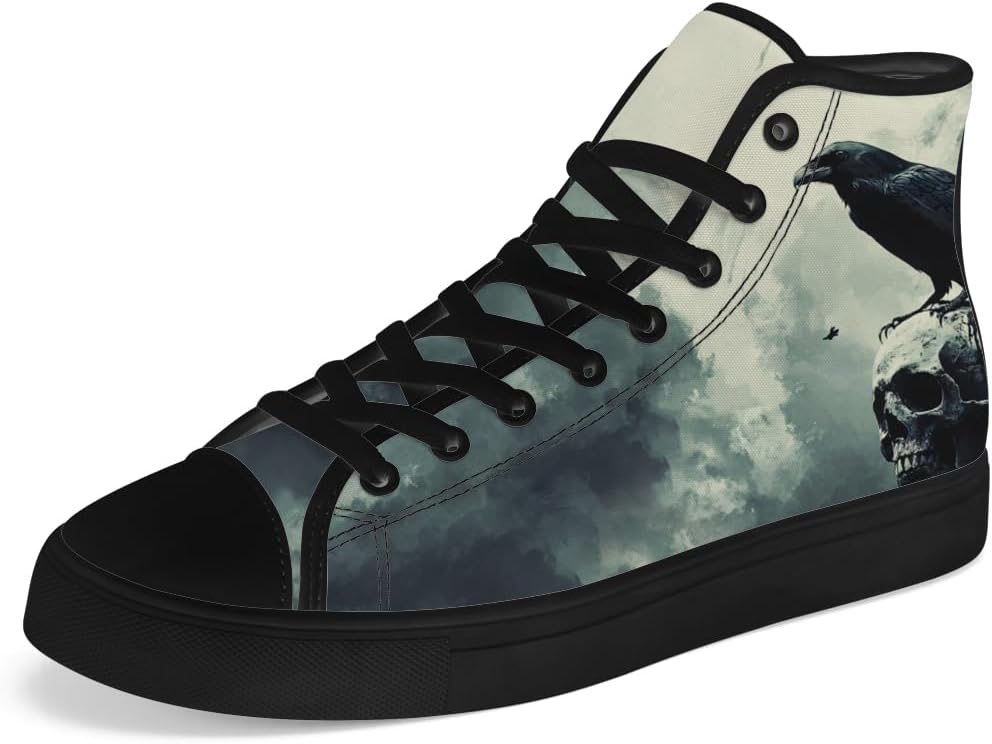 

Высокие парусиновые кроссовки для мужчин и женщин Chebing Raven High Top Canvas, черный