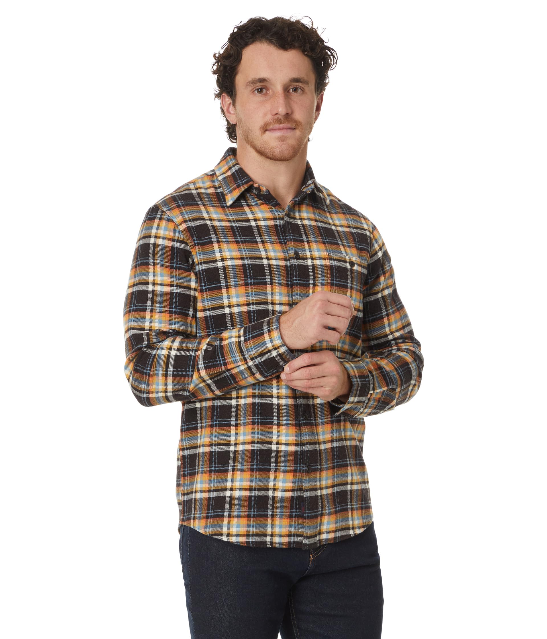 

Рубашка Faherty Super Brushed Flannel Shirt, цвет Walnut Wood Plaid