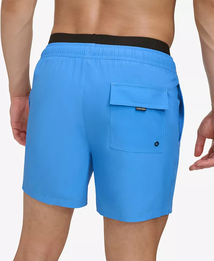 Мужские плавки Volley Modern Euro 5" с эластичным поясом и логотипом Calvin Klein, синий — фото 2