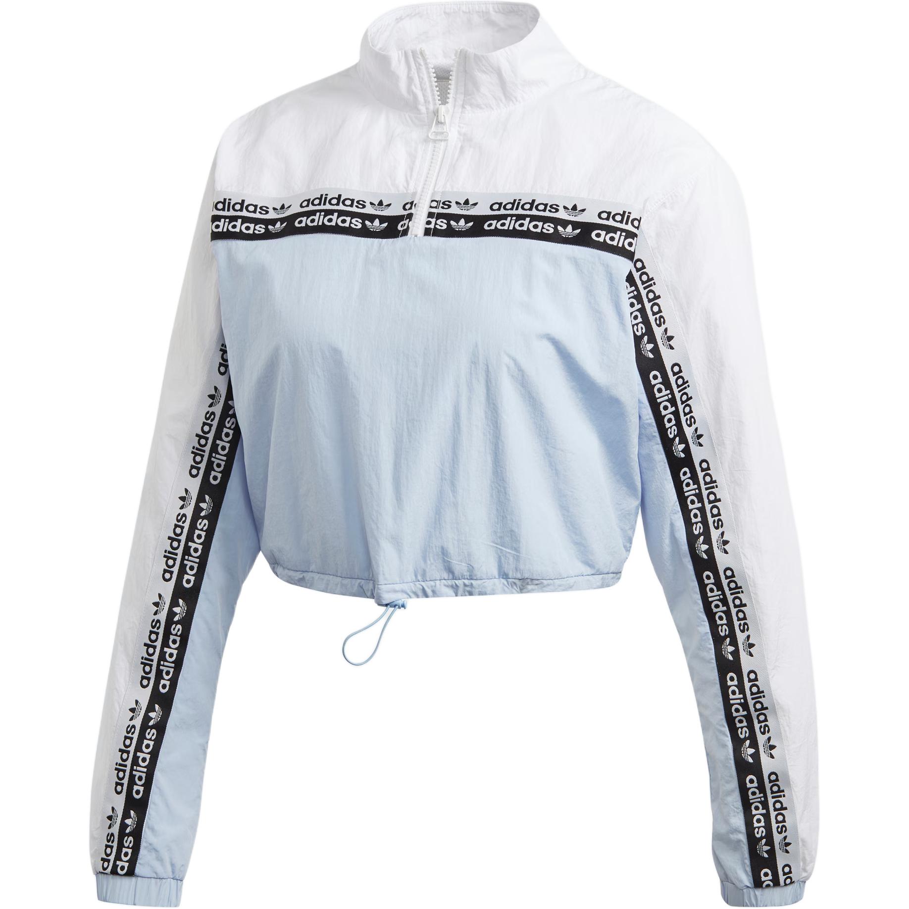 

Adidas Originals Укороченная толстовка с капюшоном, женская, синяя