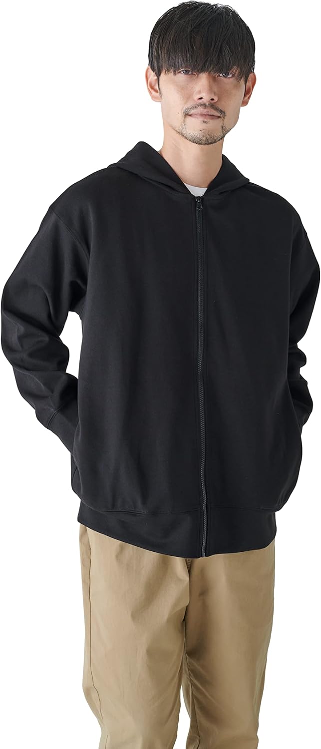 

Мужская толстовка Amazon Essentials с капюшоном и застежкой-молнией, свободного кроя, черный