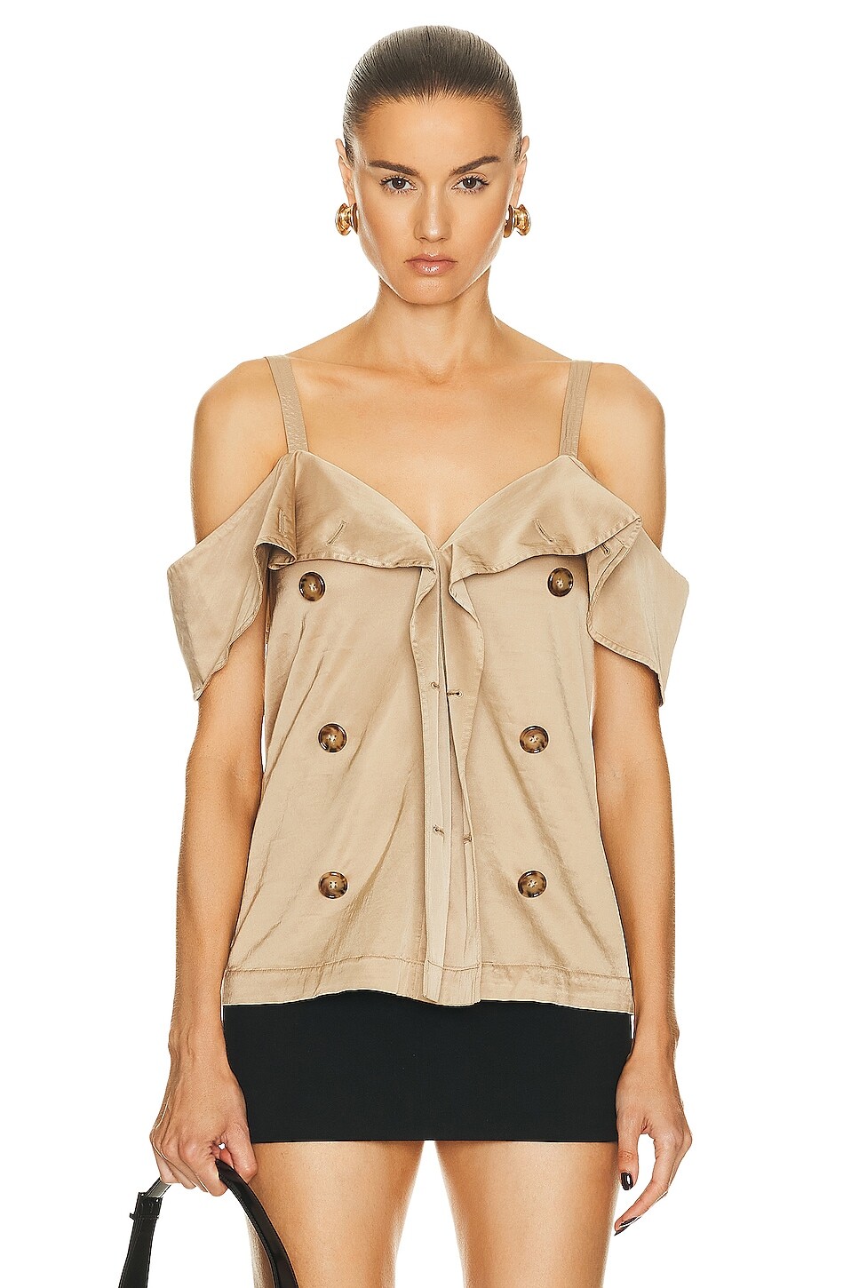 

Топ Burberry Draped Trench, цвет Soft Fawn
