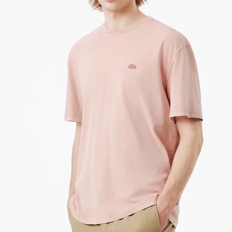 Футболка из органического хлопка с логотипом LACOSTE, розовый — фото 4