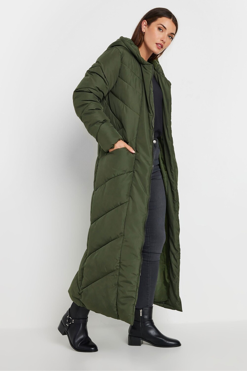 

Длинное макси пальто с начесом Long Tall Sally, зеленый
