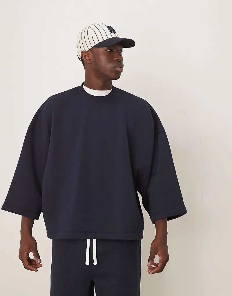 

Толстовка ASOS DESIGN большого размера с короткими рукавами темно-синего цвета — часть комплекта