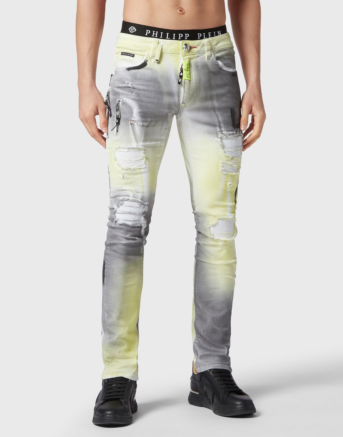 

Джинсовые брюки супер прямого кроя Philipp Plein, цвет Stained Lemonade