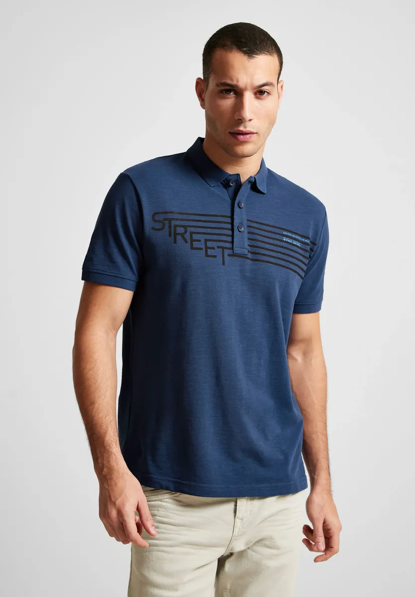 

Рубашка-поло STREET ONE MEN из чистого хлопка, синий