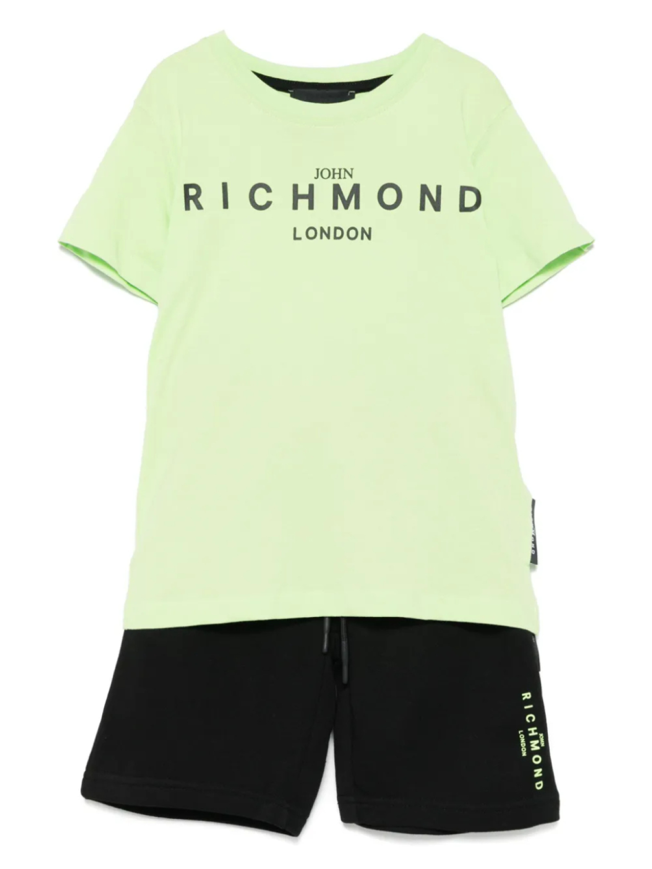 

Комплект из топа и шортов с логотипом John Richmond Junior, зеленый