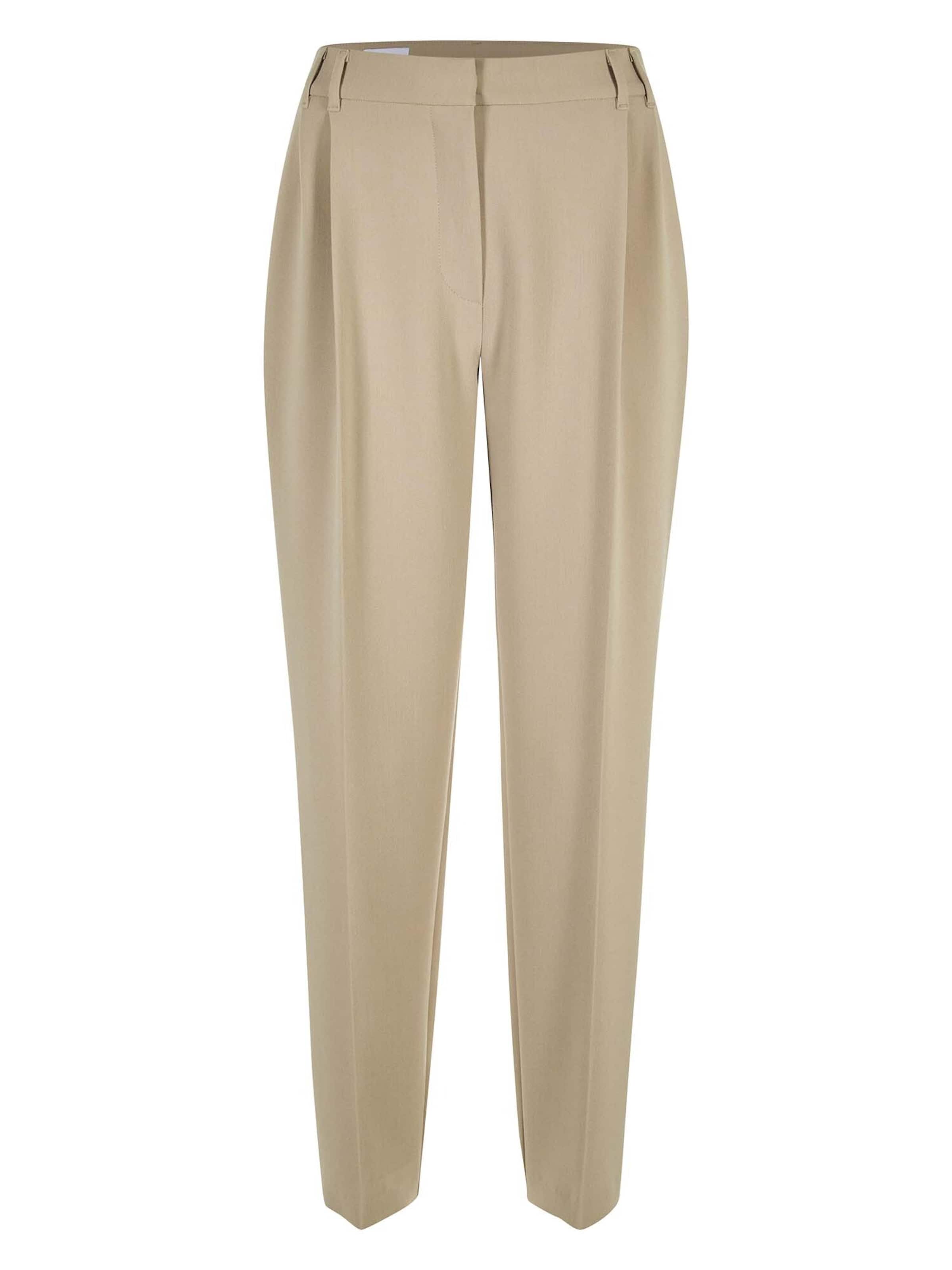 

MADELEINE Брюки с зауженным кроем и складками спереди в бежевом цвете