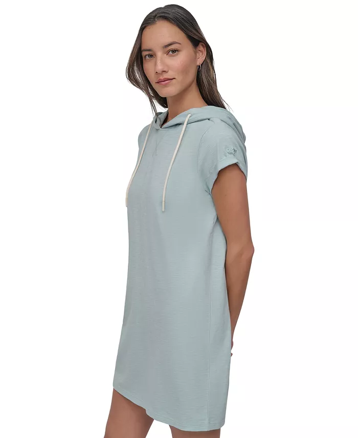 

Женское худи-платье с закатанными рукавами Sneaker Dress DKNY, серый