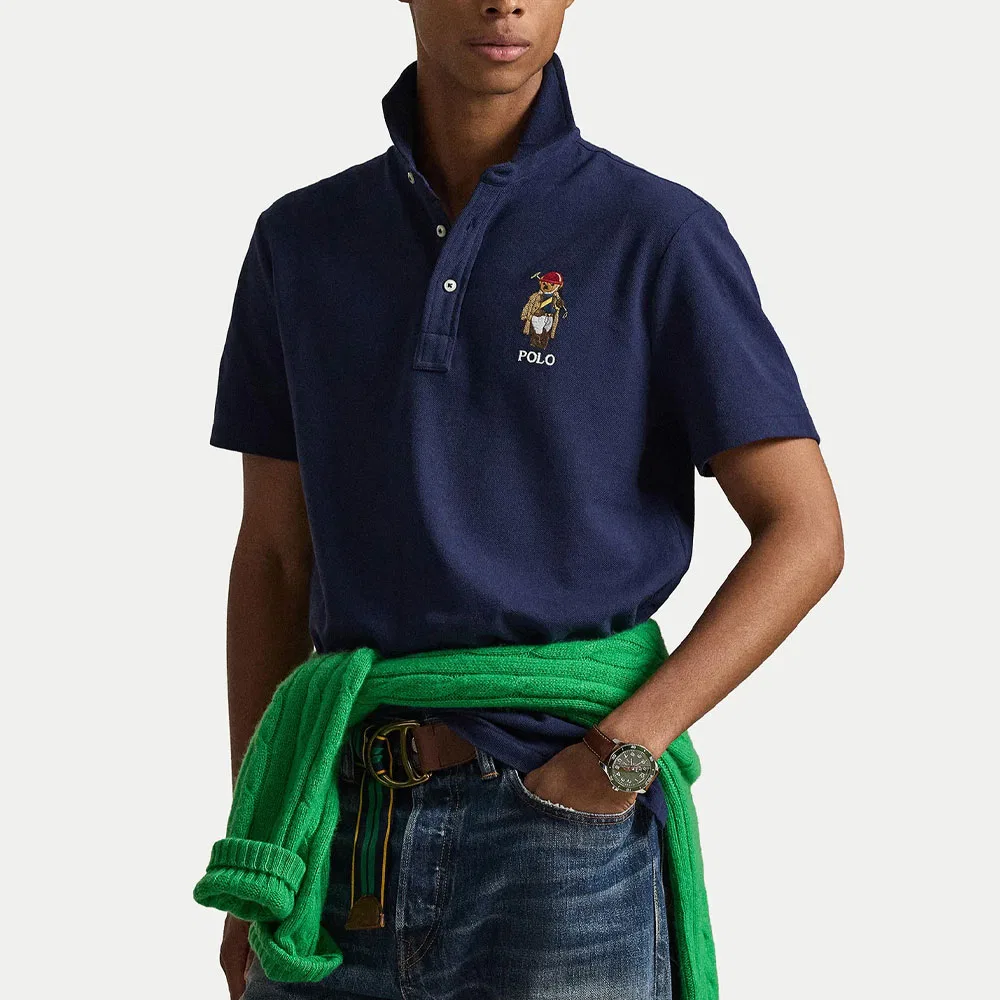Поло с вышитым медведем Polo Ralph Lauren, Dark Blue — фото 3