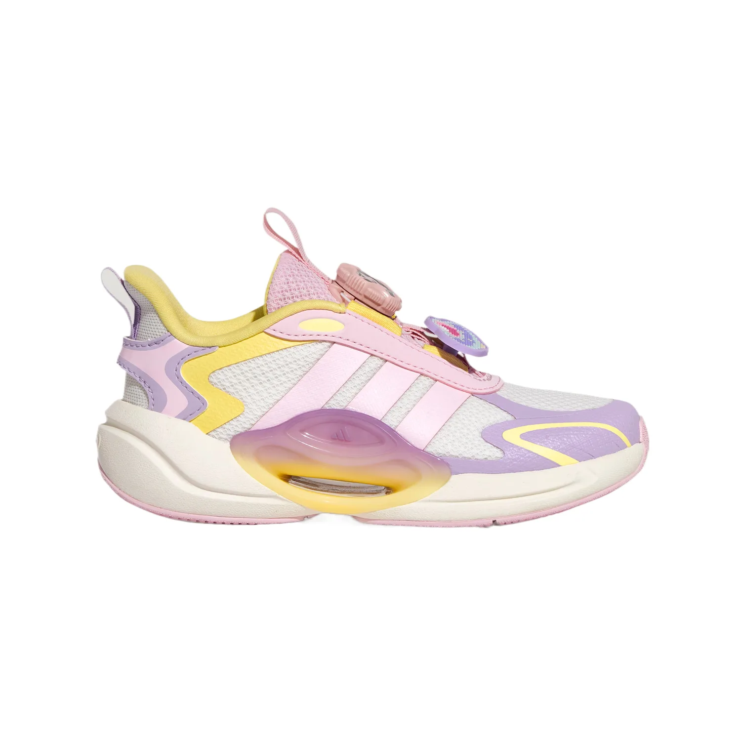 Galaxy Synthetic Leather, Textile Low top Running Shoes Kids' Adidas, bright белый/clear розовый/powder peach розовый — фото 3