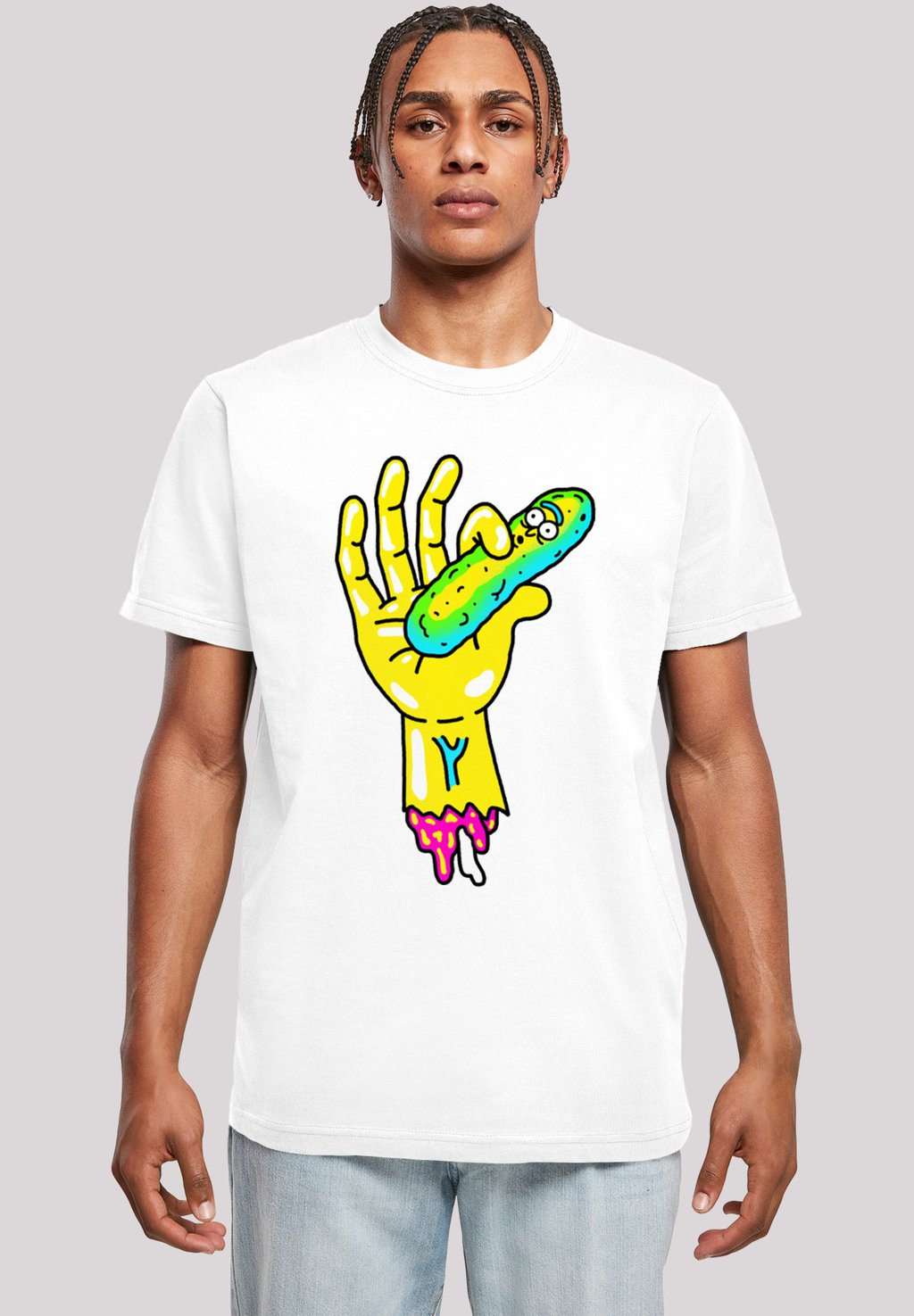 

Футболка с принтом RICK AND MORTY PICKLE HAND F4NT4STIC, цвет white