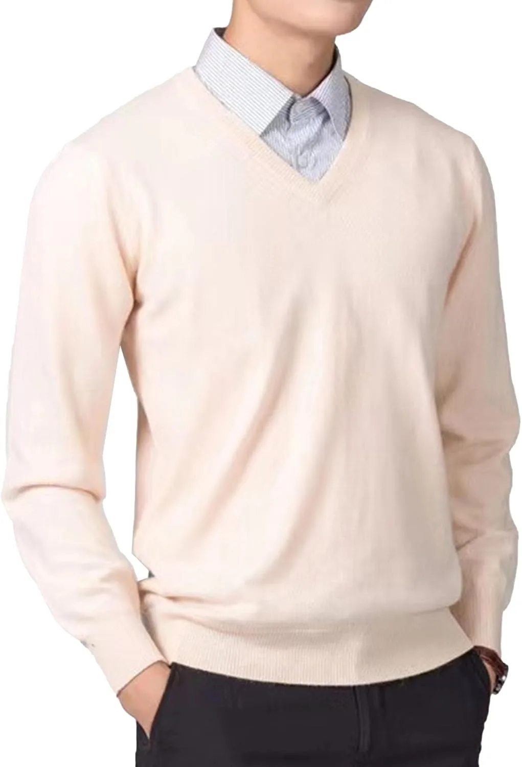 

Мужской свитер Maiyifu-GJ, теплый, вязаный, свободного кроя, однотонный, для весны и осени