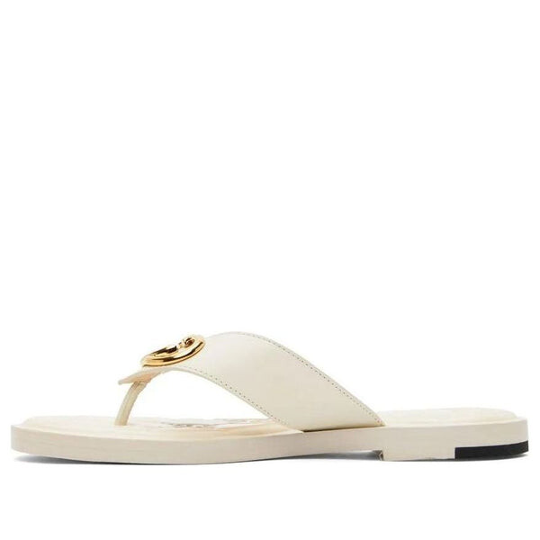Сандалии interlocking g thong sandal 'white leather' Gucci, белый