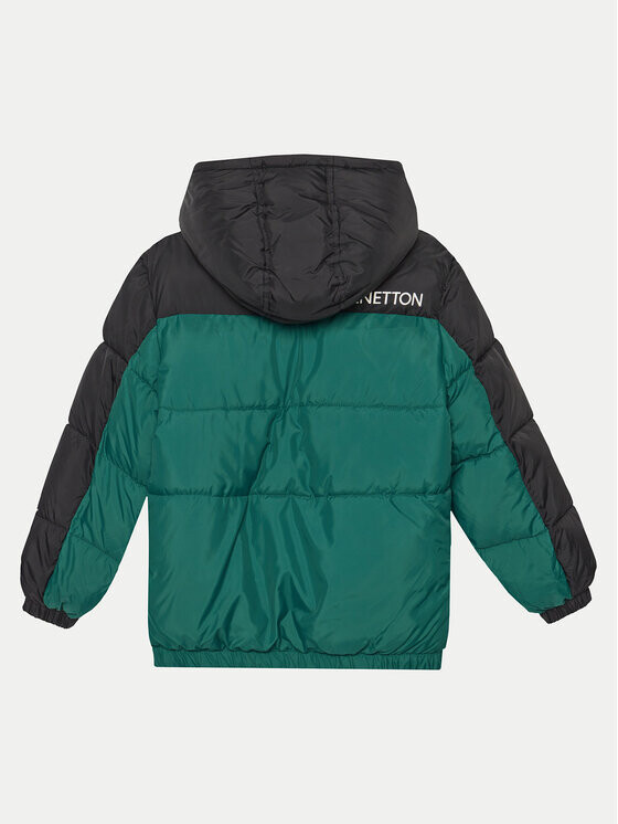 Пуховик стандартного кроя United Colors Of Benetton, зеленый — фото 2