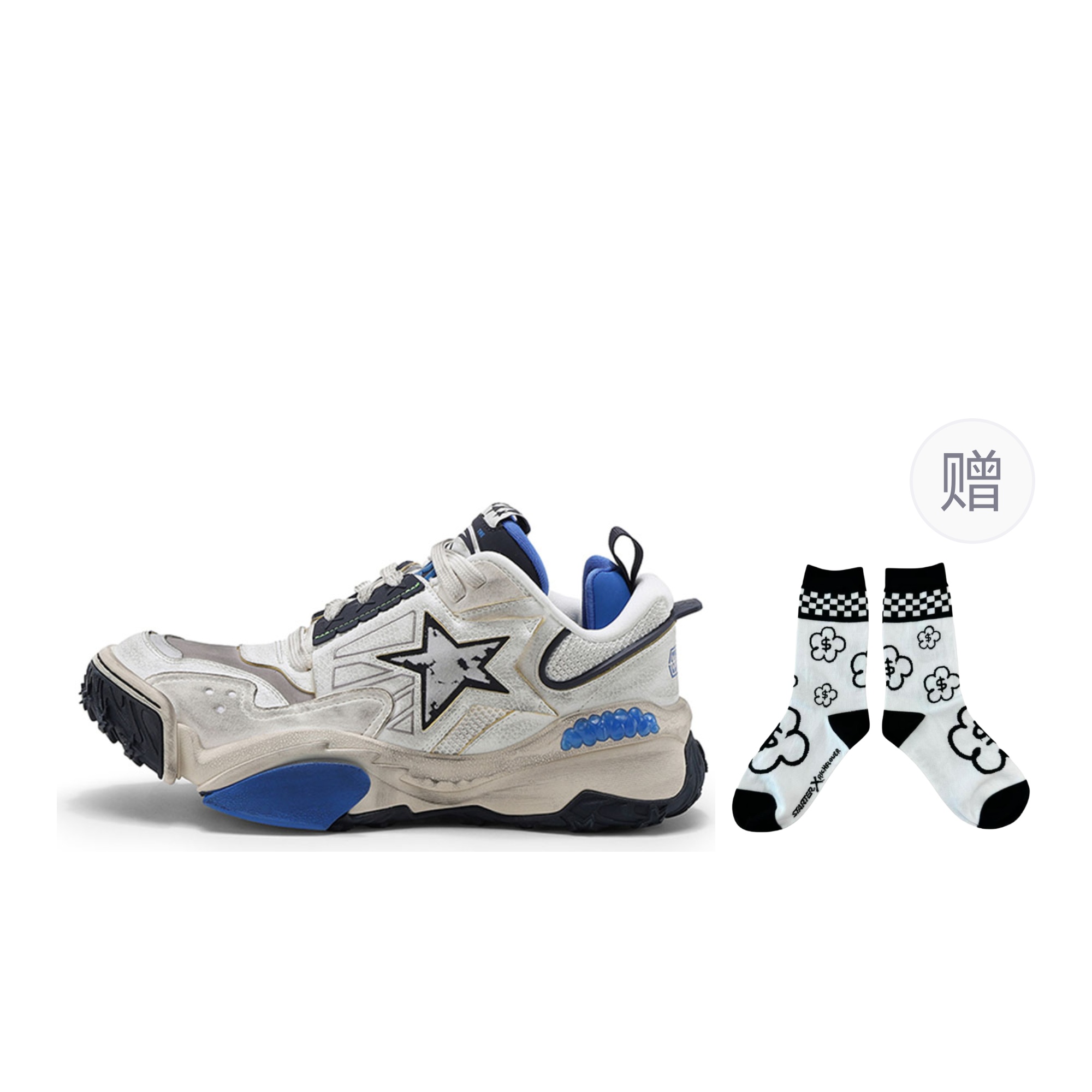 

STARTER Кроссовки Vol 90s V-STAR Stars, противоскользящие, износостойкие, низкие, массивные, мужские, синие