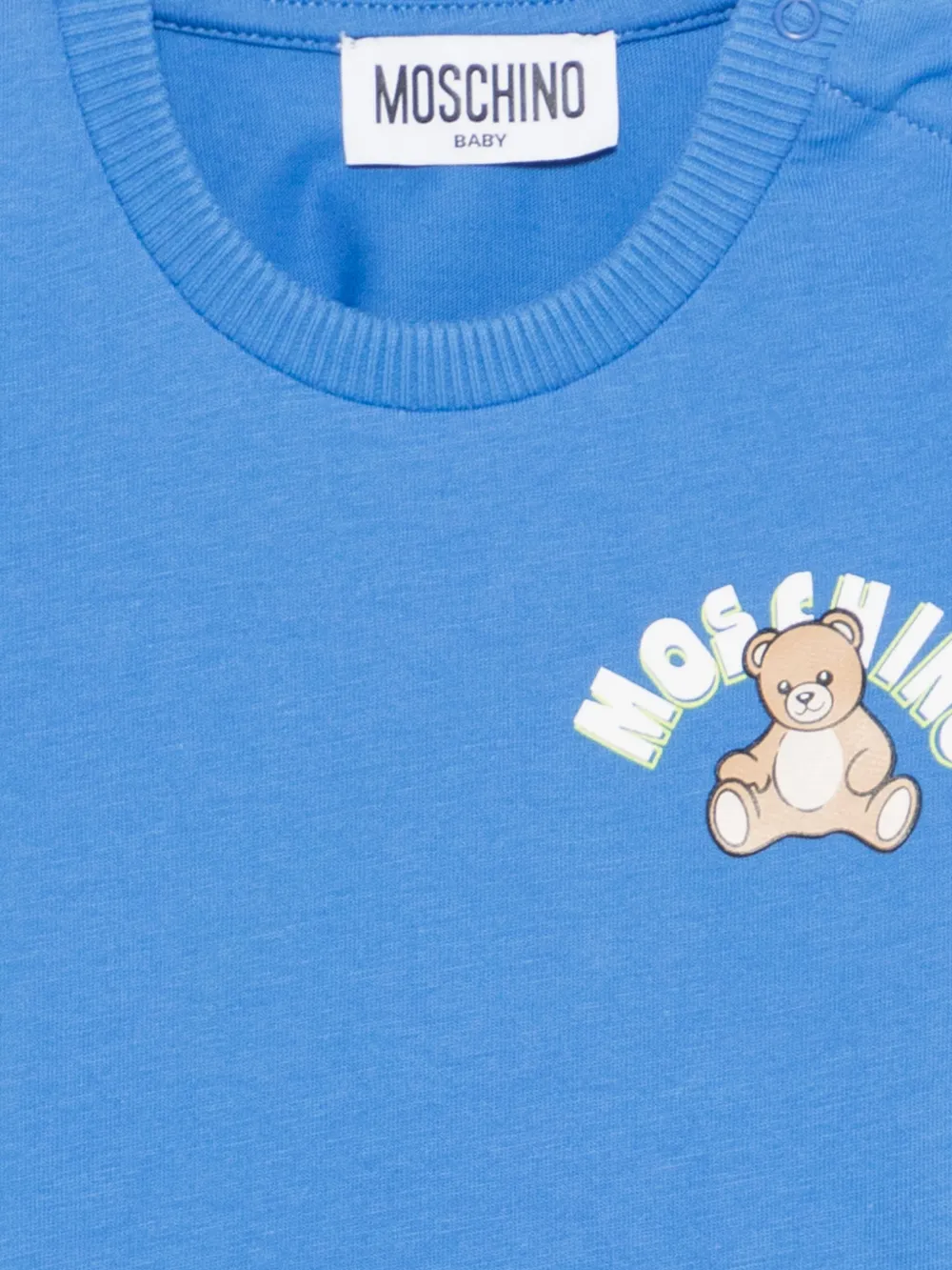 Футболка с принтом "Тедди" Moschino Kids, синий — фото 3