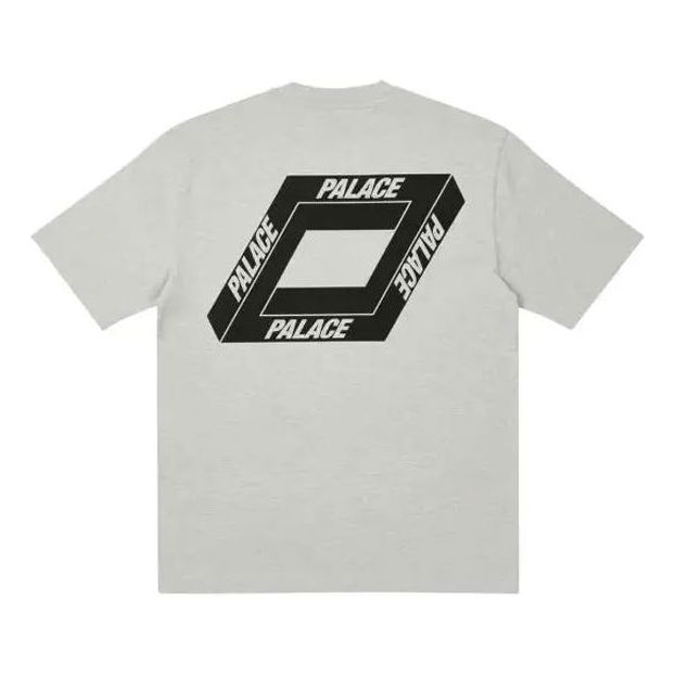 

Футболка PALACE Dodgy But Lush Grey Marl Back Pattern Logo Printing Short Sleeve Unisex Gray, серый