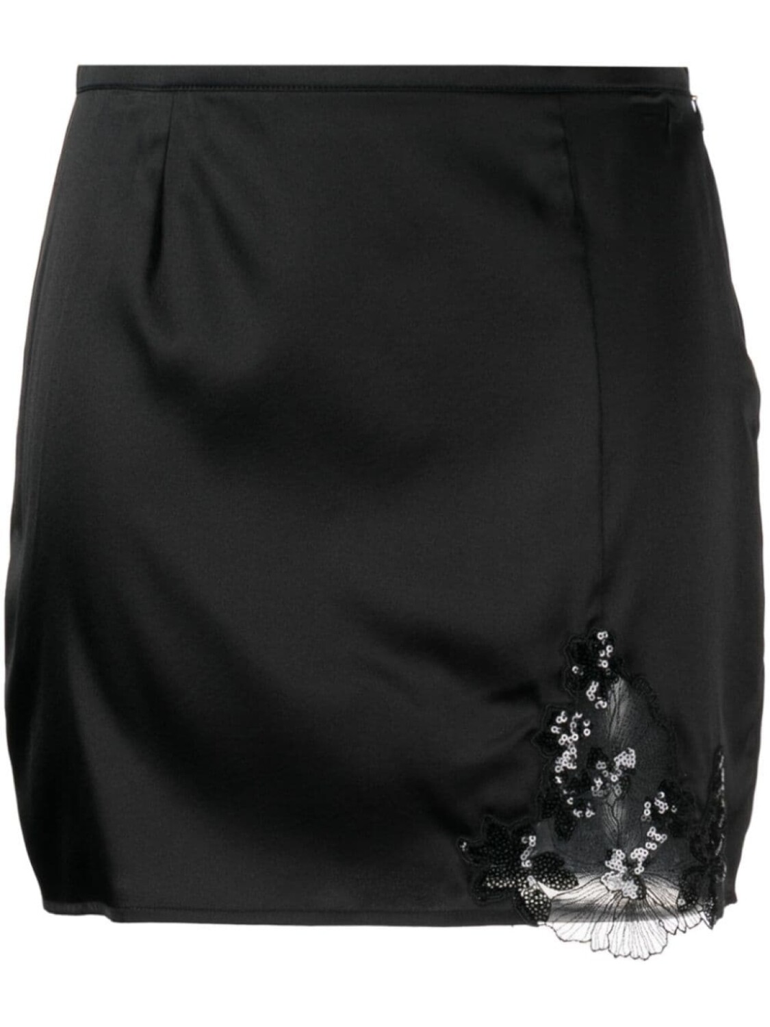 

Юбка мини с кружевом Fleur Du Mal, черный